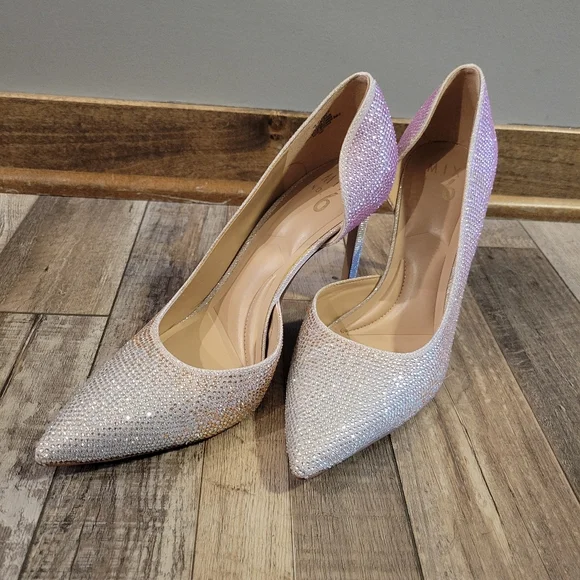 Mix No. 6 Silver and Pink Glitter Heels - Picture 2 of 5